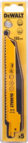 DeWALT Brzeszczot bimetaliczny do drewna i tworzyw sztucznych, 152 mm (5 szt.) DT2351