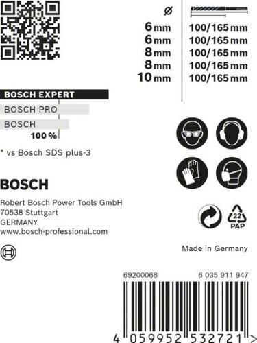 Zestaw BOSCH EXPERT SDS plus-7X 6/6/8/8/10 mm, 5 szt. 2608900198