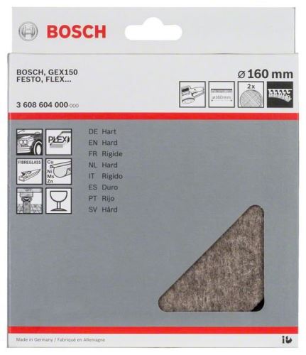 BOSCH Filc polerski twardy, 160 mm (2 szt.) 3608604000