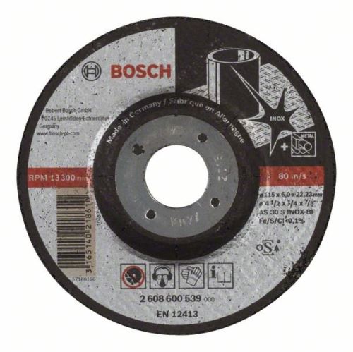 BOSCH Ściernica profilowana Expert do Inox AS 30 S INOX BF, 115 mm, 6,0 mm 2608600539