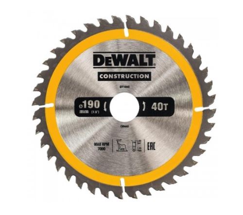 DeWALT Brzeszczot 190 x 30 mm, 40 zębów, ATB 10°, szerokość brzeszczotu 1,7 mm, szlif uniwersalny DT1945