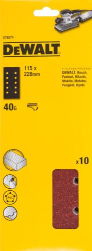 Papier ścierny DeWALT 228 x 115 mm, P120, rzep (10 szt.) DT8552