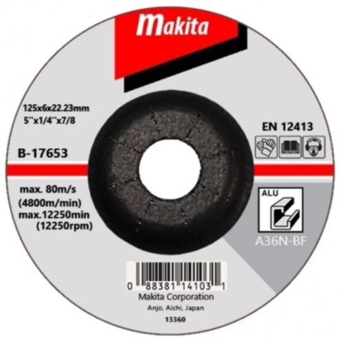 MAKITA tarcza szlifierska aluminiowa 125x6x22,23 mm B-17653