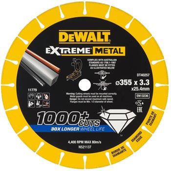 Tarcza diamentowa DeWALT EXTREME METAL, 355 x 25,4 x 3,3 mm DT40257