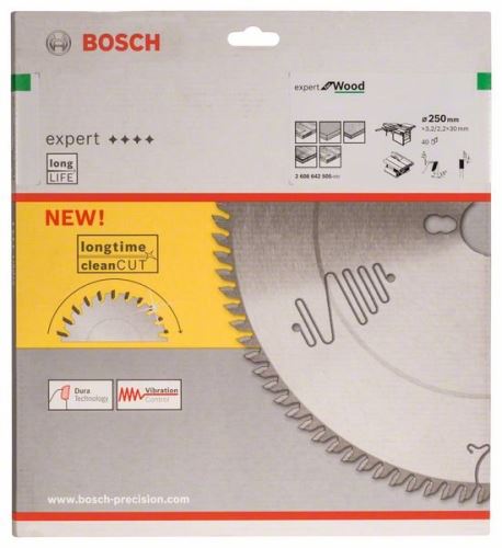 BOSCH Brzeszczot Expert for Wood 250 x 30 x 3,2 mm, 40 2608642505