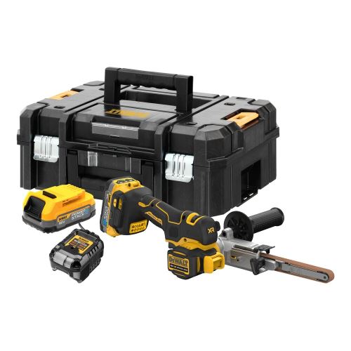 Pilnik do paska DeWALT 18V XR bezwęglowy 2xAku, ładowarka DCM200E2T