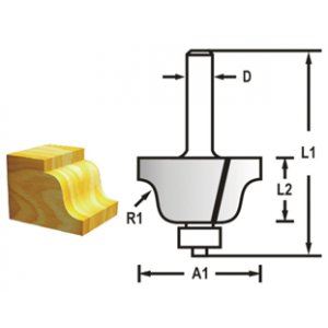 MAKITA Frez profilowy z trzpieniem łożyskowym 8 mm, 28,6x13x55 mm D-48751