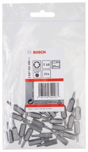 BOSCH Końcówka wkrętakowa ekstra twarda Extra-Hart T10, 25 mm (25 szt.) 2607002494