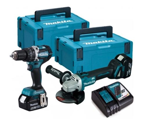 MAKITA Zestaw maszyn akumulatorowych (szlifierka kątowa DGA506 i wkrętarka DHP484) Li-ion LXT 18V - DLX2210TJ1