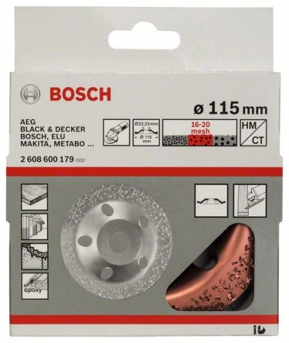 BOSCH Koło garnkowe z węglików spiekanych 115 x 22,23 mm; średni, skośny 2608600179