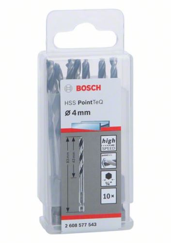 BOSCH Wiertło do metalu HSS PointTeQ HEX z chwytem 6-kątnym; 4,0 mm 2608577543