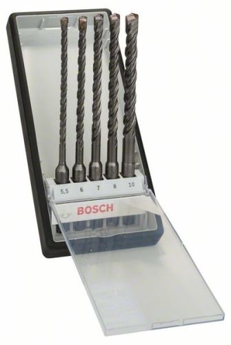 BOSCH 5-częściowy zestaw wierteł udarowych Robust Line SDS-plus-5 Ř 5,5,6,7,8,10 x 165 mm 2607019929