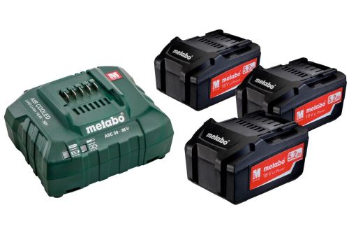 Zestaw podstawowy METABO (ładowarka + akumulatory) 18V / 3 x 5,2 Ah + ASC 30-36 685048000