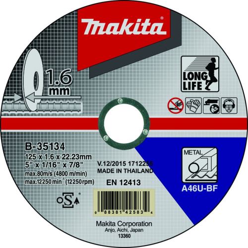 Ostrze MAKITA do cięcia stali 125x1,6x22,23 mm B-35134