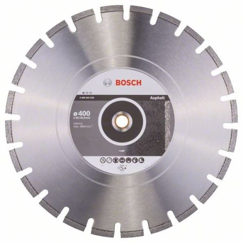 BOSCH Diamentowa tarcza do cięcia Standard do asfaltu 400 x 20/25,40 x 3,6 x 10 mm 2608602626