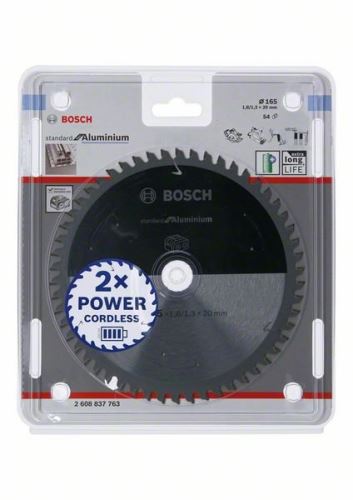 BOSCH Brzeszczot do pił akumulatorowych; Standard dla aluminium 165x20x1,8/1,3x54T 2608837763