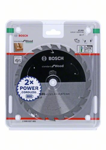 BOSCH Brzeszczot do pił akumulatorowych; Standard dla drewna 165x15,875x1,5/1,0x24T 2608837681