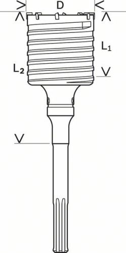 Wiertło drążone BOSCH SDS-max-9 100 x 80 x 300 mm F00Y145200