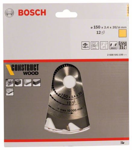 BOSCH Brzeszczot Construct Wood 150 x 20/16 x 2,4 mm; 12 2608641199