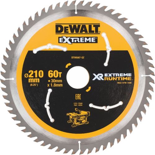 Brzeszczot DeWALT (idealny do pił FLEXVOLT), 210 x 30 mm, 60 zębów DT99567