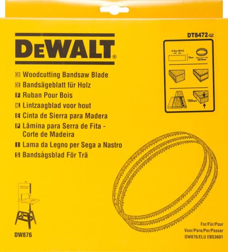 DeWALT Piła taśmowa do drewna i tworzyw sztucznych, uniwersalna szerokość 10 mm DT8472