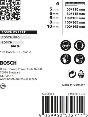 Zestaw BOSCH EXPERT SDS plus-7X 5/6/6/8/10 mm, 5 szt. 2608900197