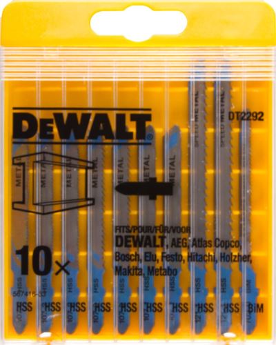 DeWALT Zestaw brzeszczotów do metalu / T118A, T118C, T118EOF, T118B, T127D / (10 szt.) DT2292