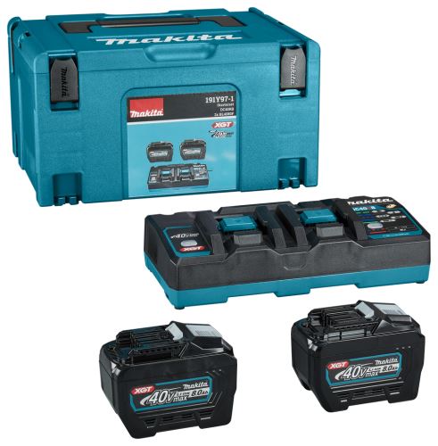 MAKITA Li-ion XGT 40V zestaw 2 szt. BL4080F+1 szt. podwójna ładowarka DC40RB+1 szt. Makpac 191Y97-1