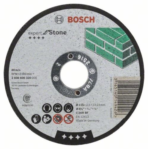 BOSCH Tarcza tnąca prosta Expert for Stone C 24 R BF, 115 mm, 2,5 mm 2608600320