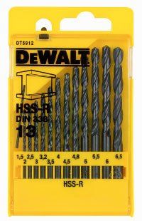 DeWALT Zestaw wierteł do metalu HSS-R DIN 338 w plastikowej kasecie (13 szt.) DT5912